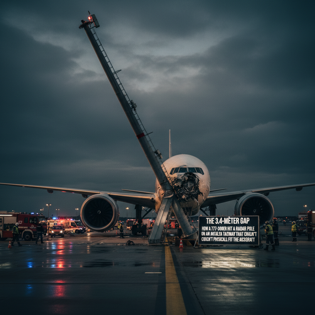 The 3.4-Meter Gap: How a 777-300ER Hit a Radar Pole on an Antalya Taxiway That Couldn't Physically Fit the Aircraft